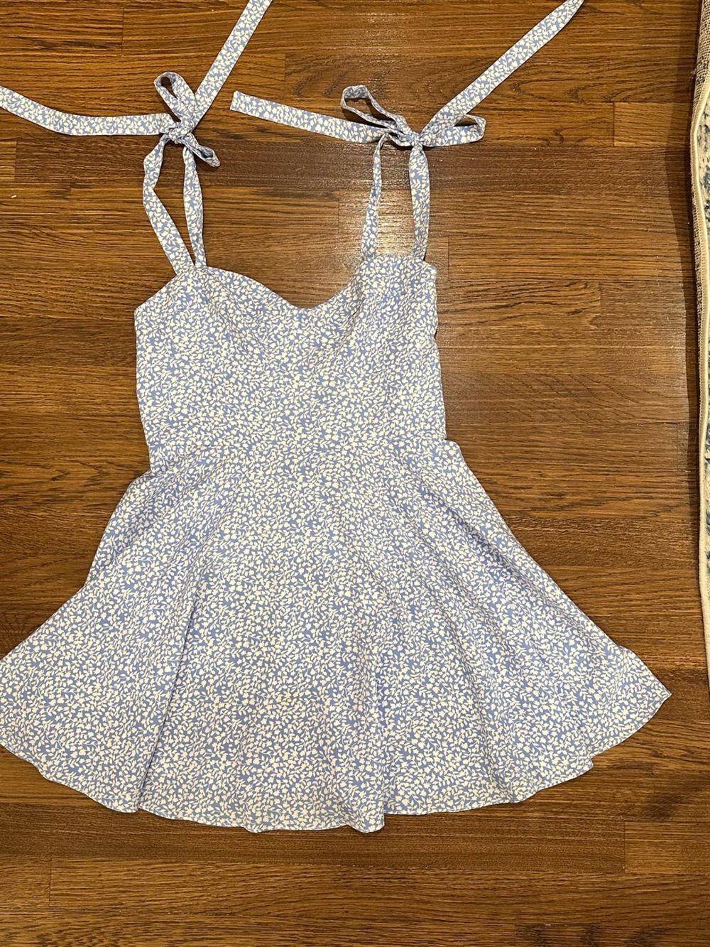 Showpo Pale Blue Floral Tie-Strap Midi Dress